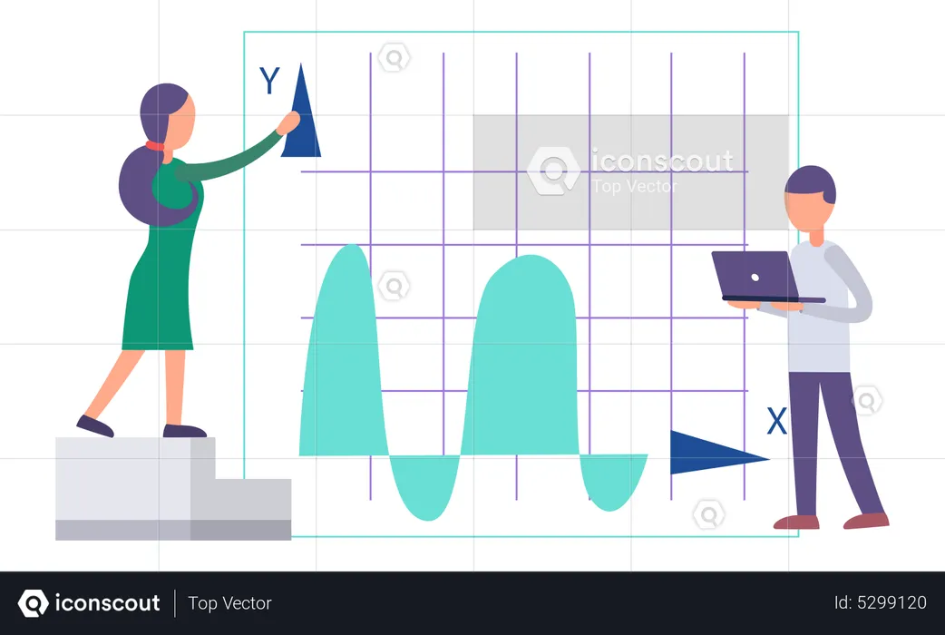 Business people working on data analysis  Illustration