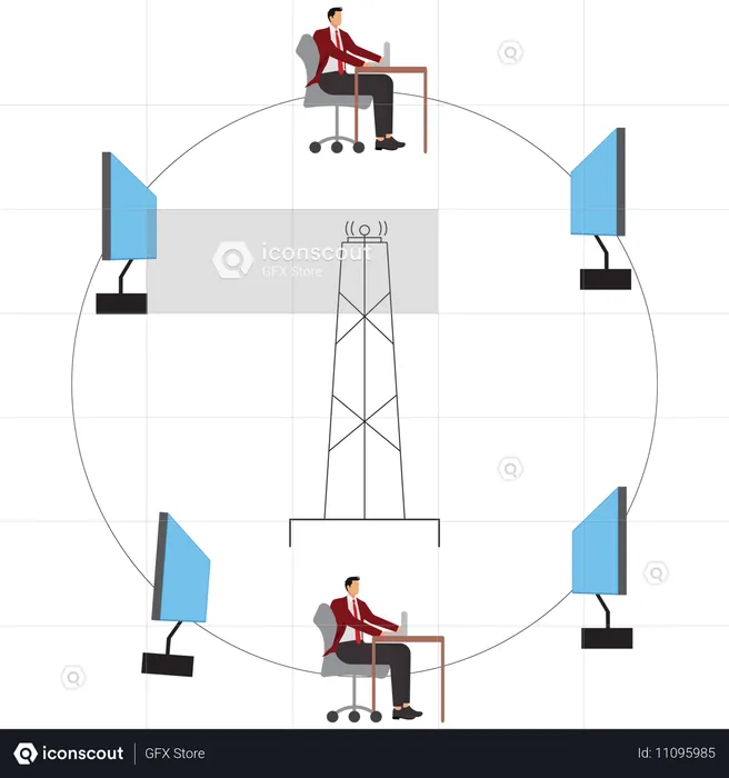 Business people working on business development  Illustration