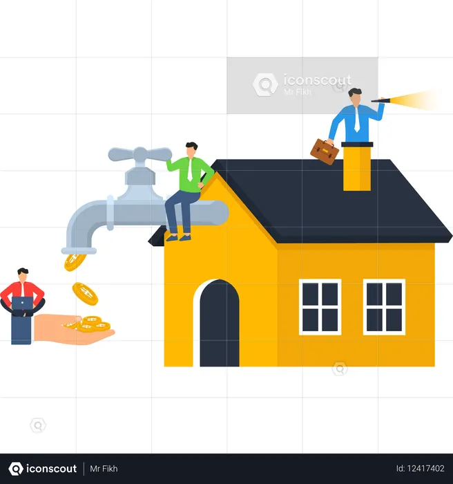 Business people working on financial investment  Illustration