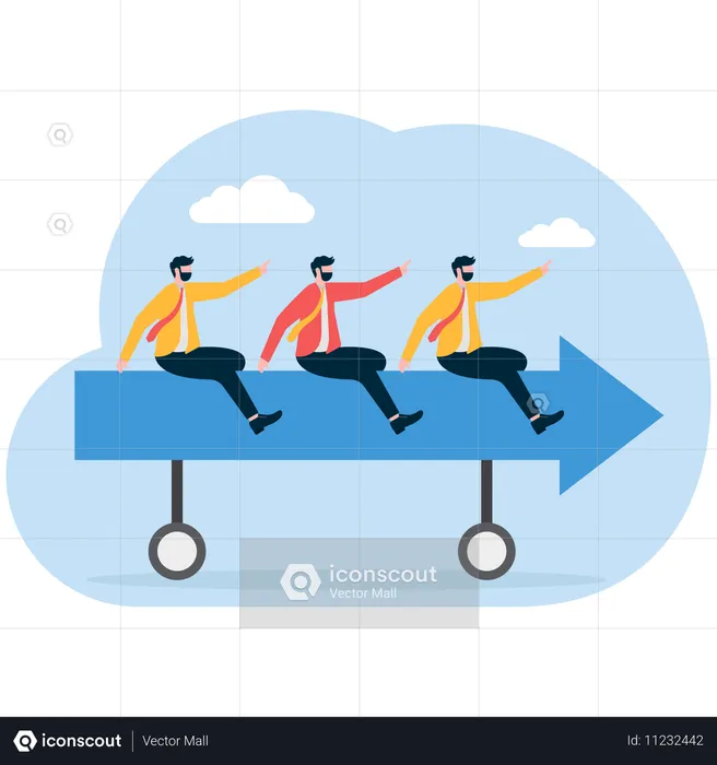 Business people working on business growth  Illustration