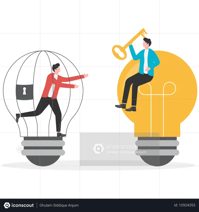 Business people working on business idea  Illustration