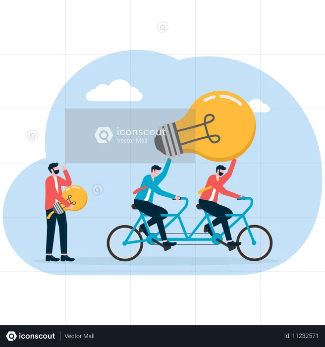 Business people working on business idea  Illustration