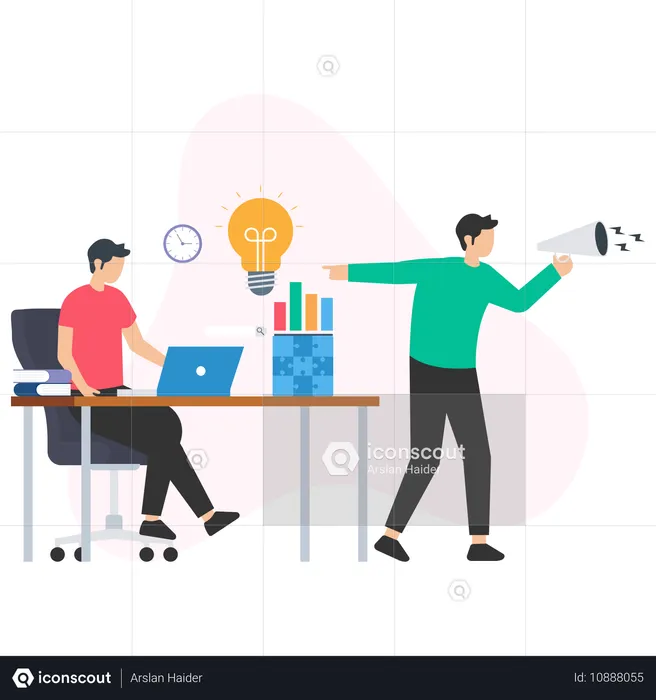 Business people working on marketing project  Illustration