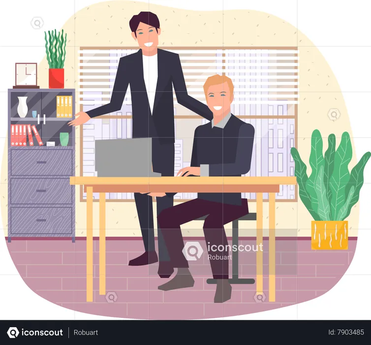 Business people working on project  Illustration