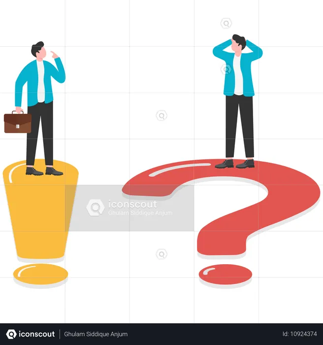 Business people working on business question  Illustration