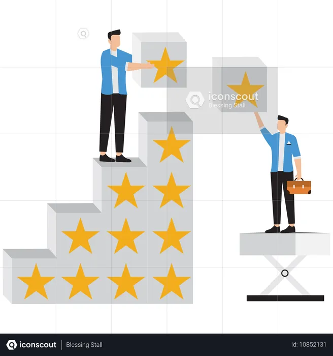 Business people working on business rating  Illustration