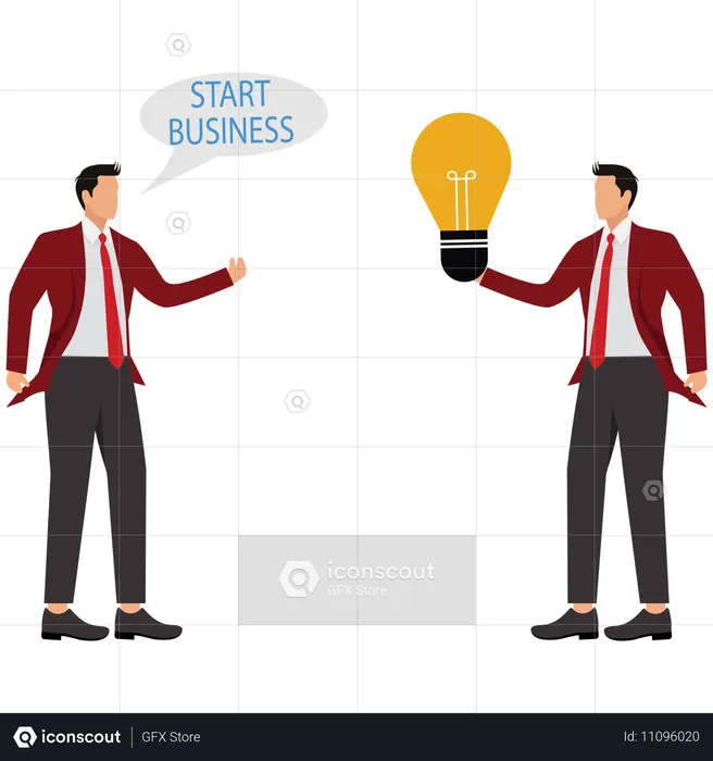 Business people working on startup idea  Illustration