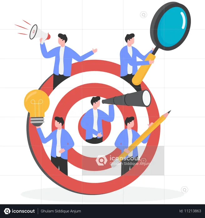 Business people working on business target  Illustration