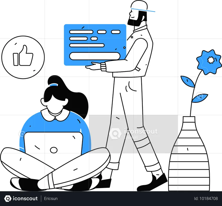 Business people working on task  Illustration