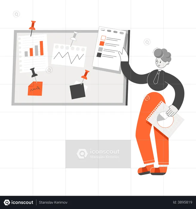 Business person working on task management  Illustration