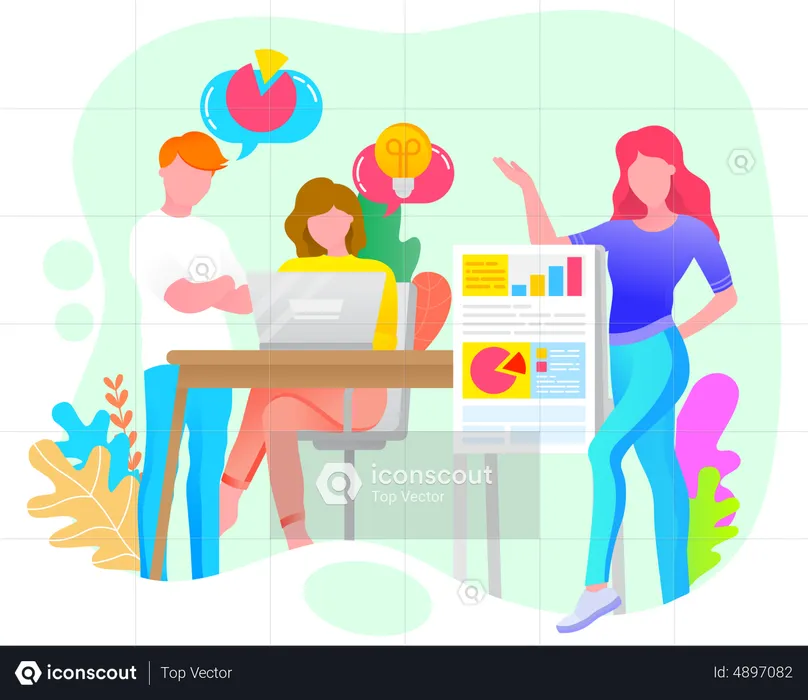 Business People Working Together  Illustration