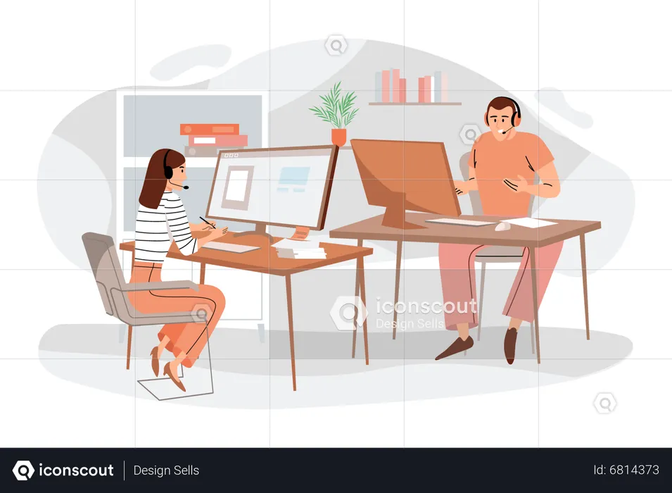 Business people working together  Illustration