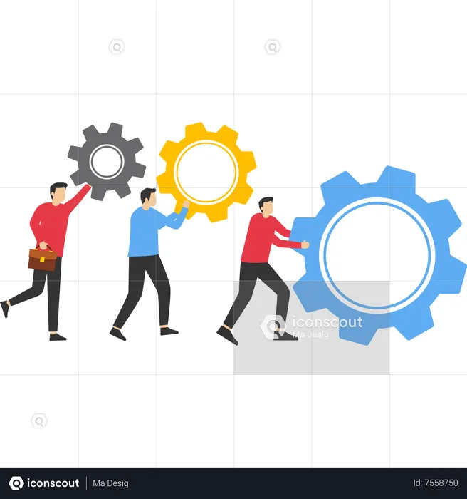 Business people working together for business success  Illustration