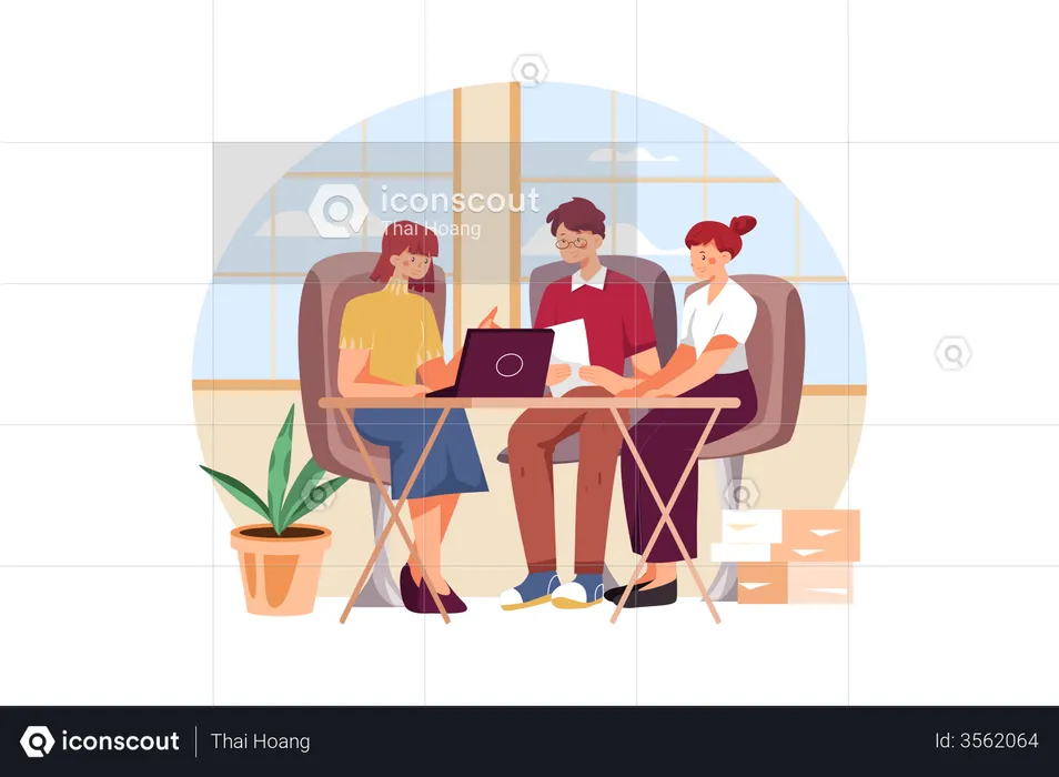 Business people working together  Illustration