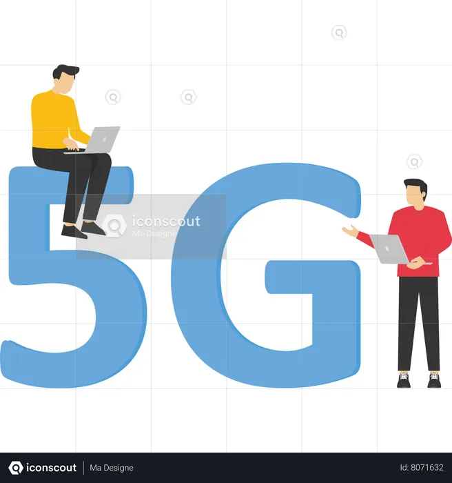 Business people working with 5G network  Illustration