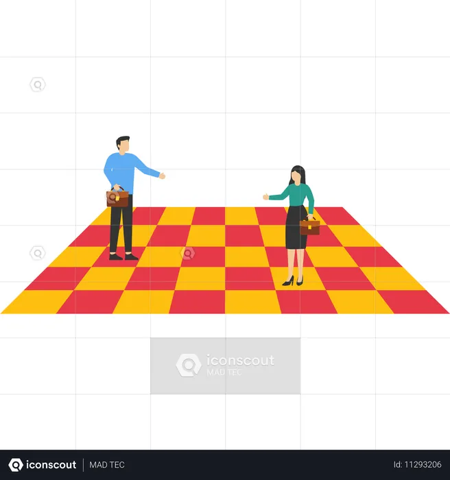 Business people works on tactics  Illustration