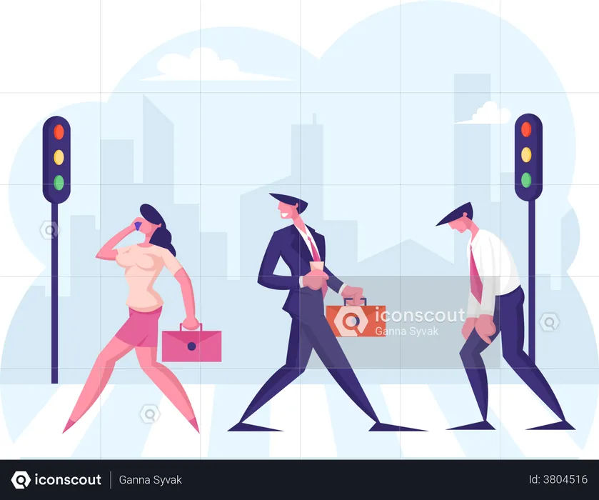 Business peoples commuting towards offices  Illustration