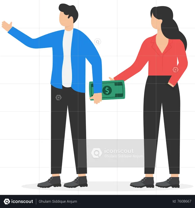 Business person bribing another  Illustration