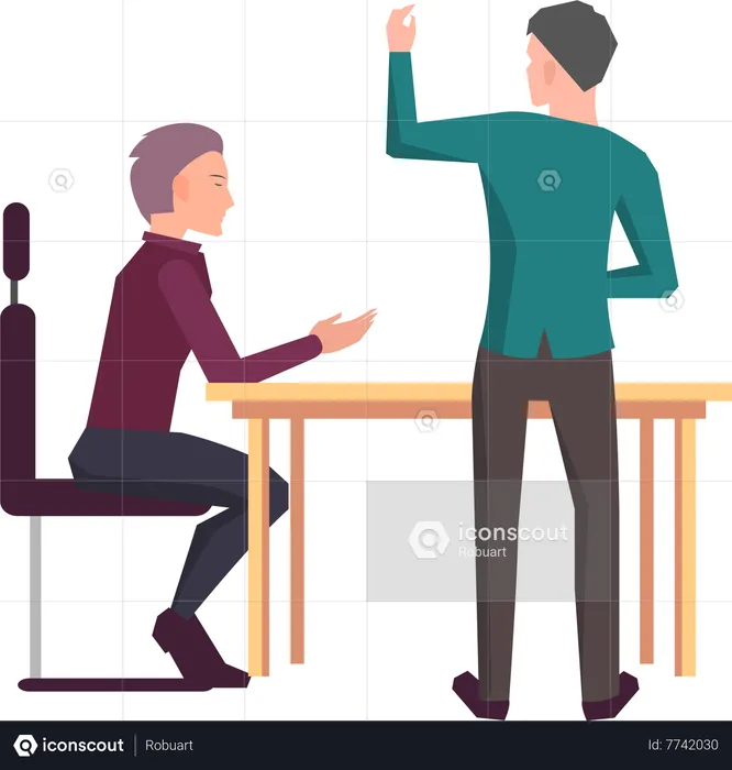 Business person discussing work in entrepreneurship  Illustration