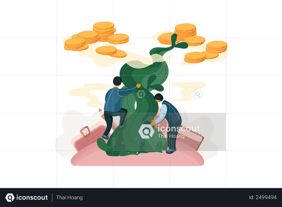 Business person doing investment for future  Illustration