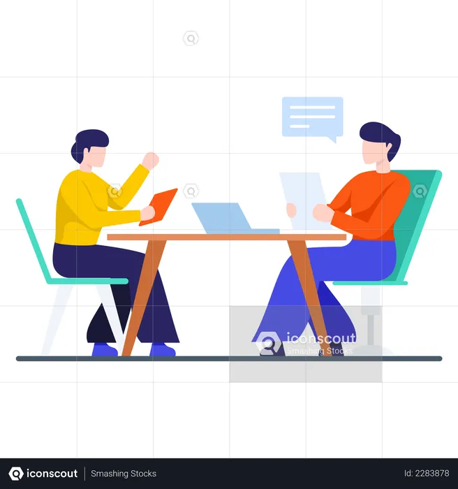 Business person doing meeting  Illustration