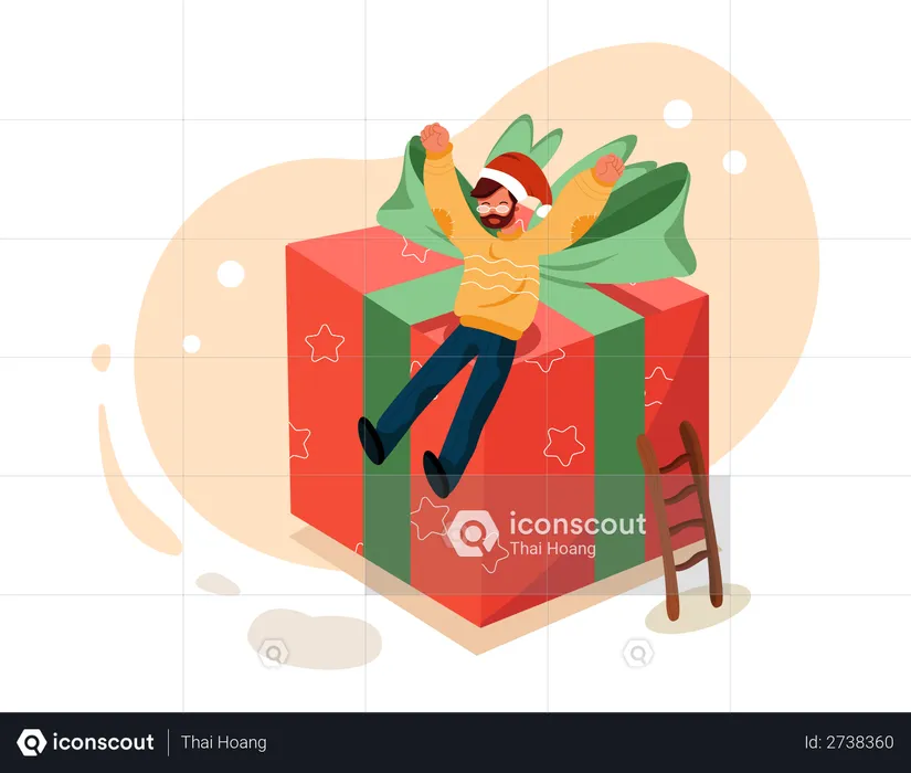 Business person enjoying Christmas  Illustration