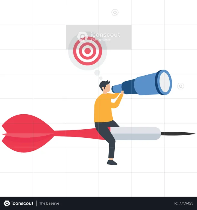 Business person finding a goal  Illustration
