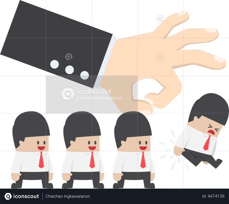 Business person fired  Illustration