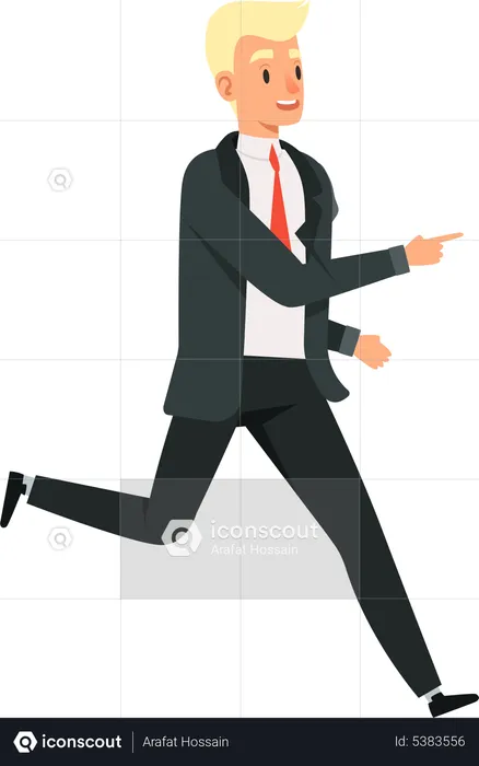 Business person getting late for office  Illustration