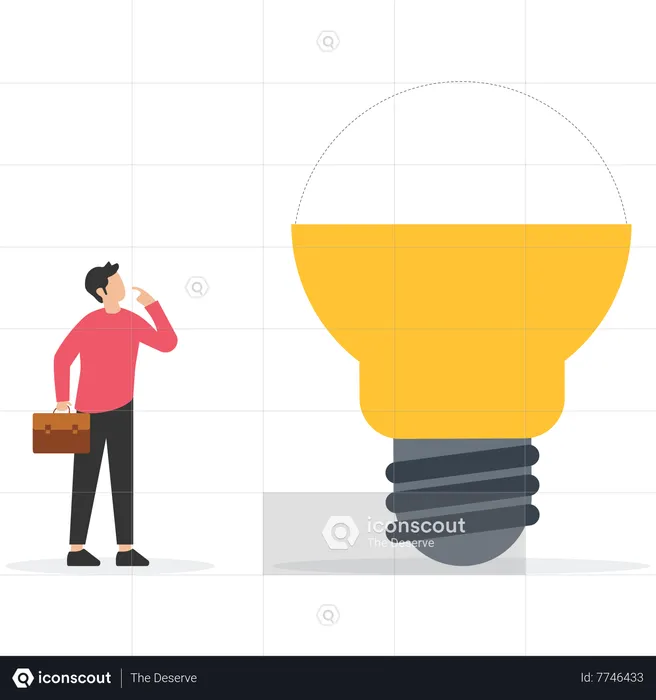 Business person half thoughts  Illustration