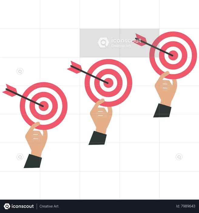Business Person holding a target and arrow  Illustration