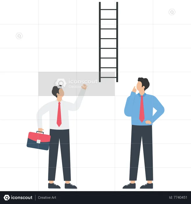 Business person look at a ladder  Illustration