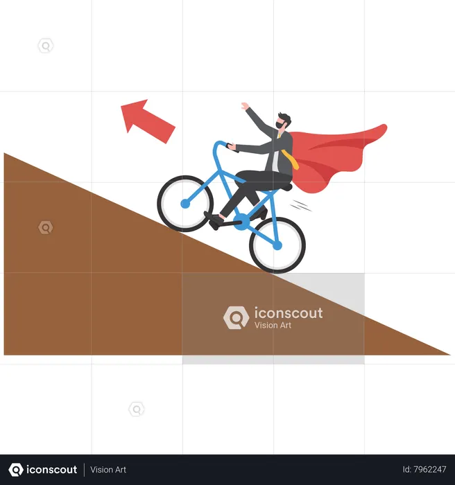 Business person ride a bicycle and the vision with success  Illustration