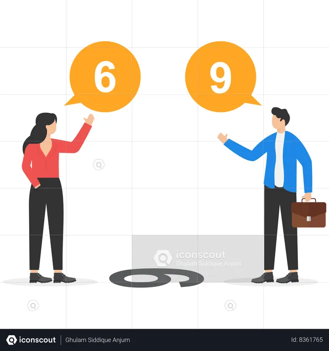 Business person sharing their different point of view  Illustration