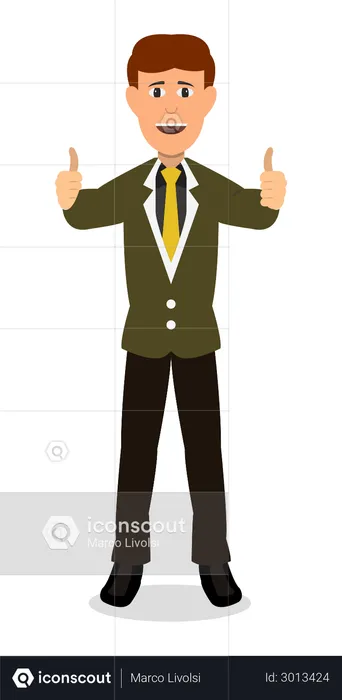 Business person showing thumbs up  Illustration