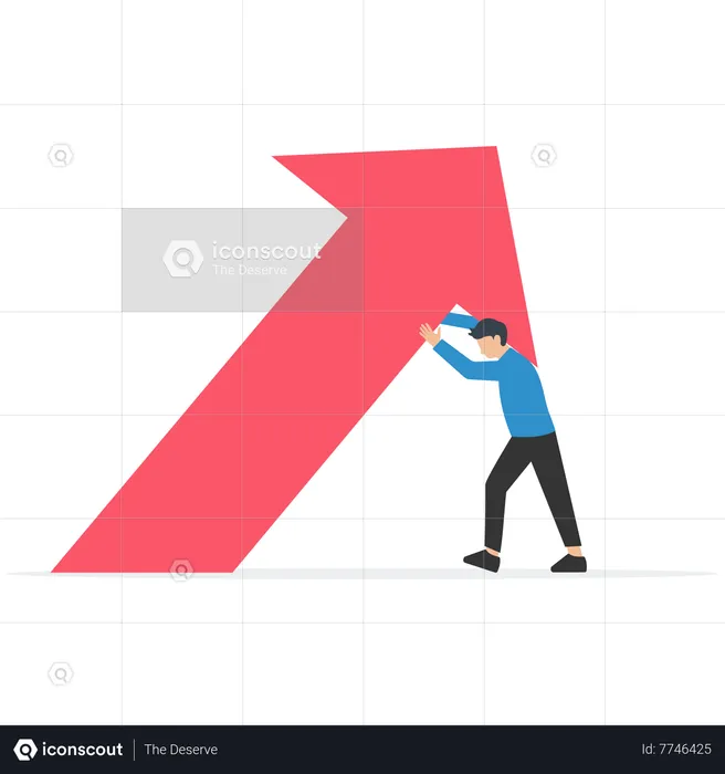 Business person stop falling chart  Illustration