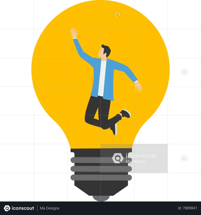 Business person success idea inside a lightbulb  Illustration