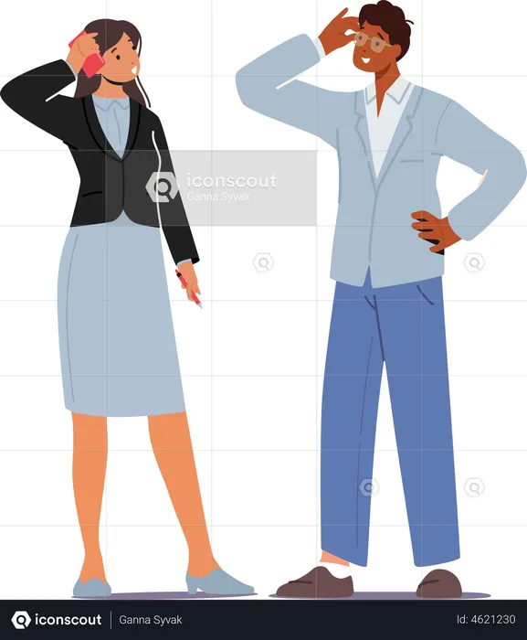 Business person talking with each other  Illustration
