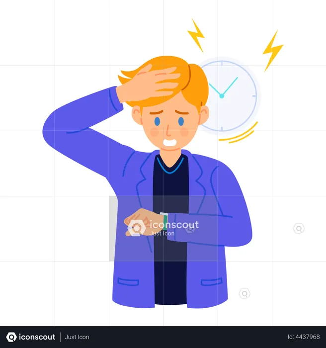 Business person under deadline pressure  Illustration