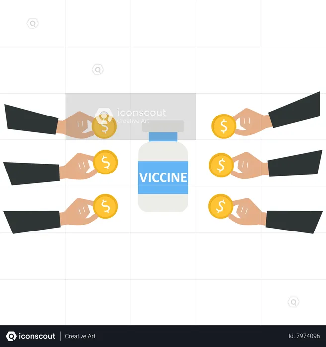 Business person using a US dollar buy a vaccine  Illustration