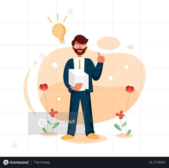 Business person with creative idea  Illustration