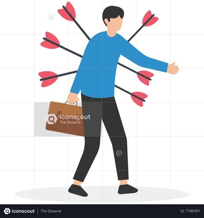 Business person with painful bows  Illustration