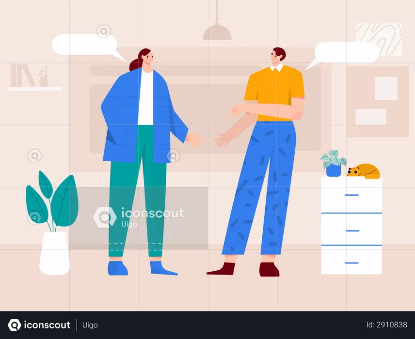 Business persons discussing business strategy  Illustration