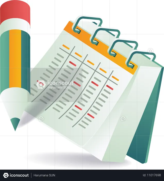 Plan d'affaires sur le calendrier  Illustration