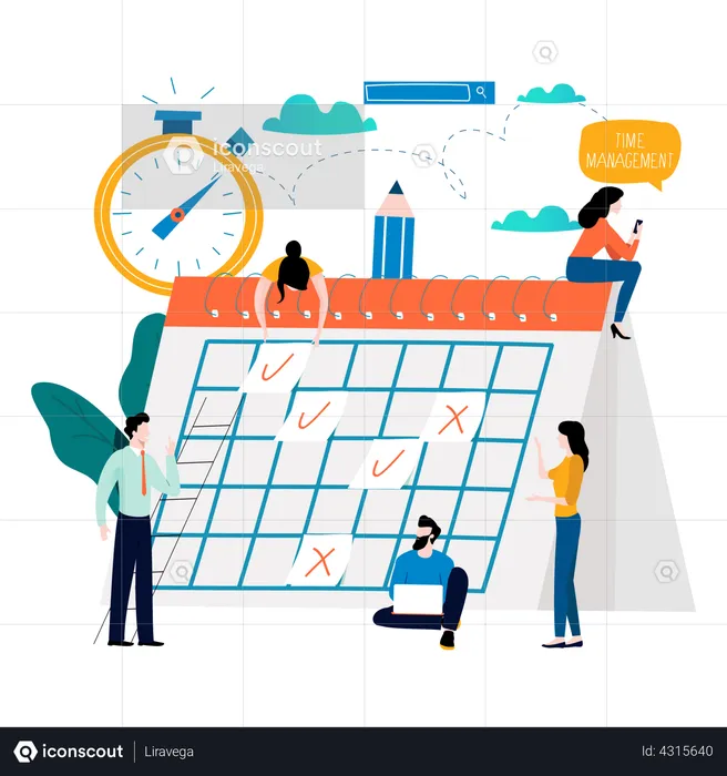 Business planning by employee  Illustration