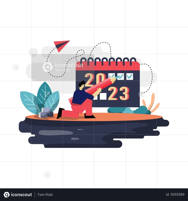 Business planning in new year  Illustration