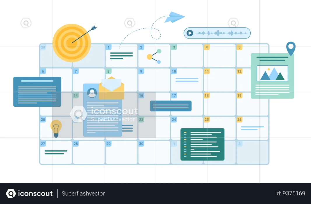 Business planning in online calendar  Illustration