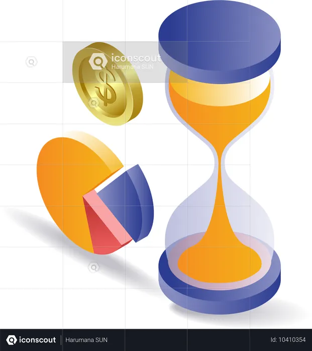 Business planning time hourglass  Illustration