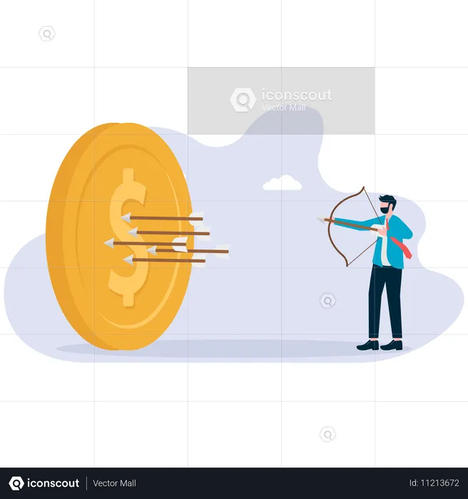 Business pointing finance target  Illustration