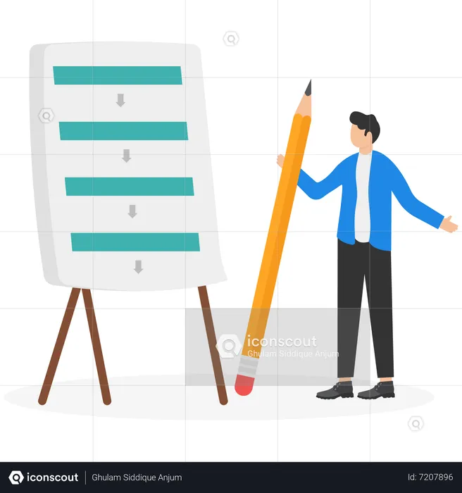 Business preparing workflow  Illustration
